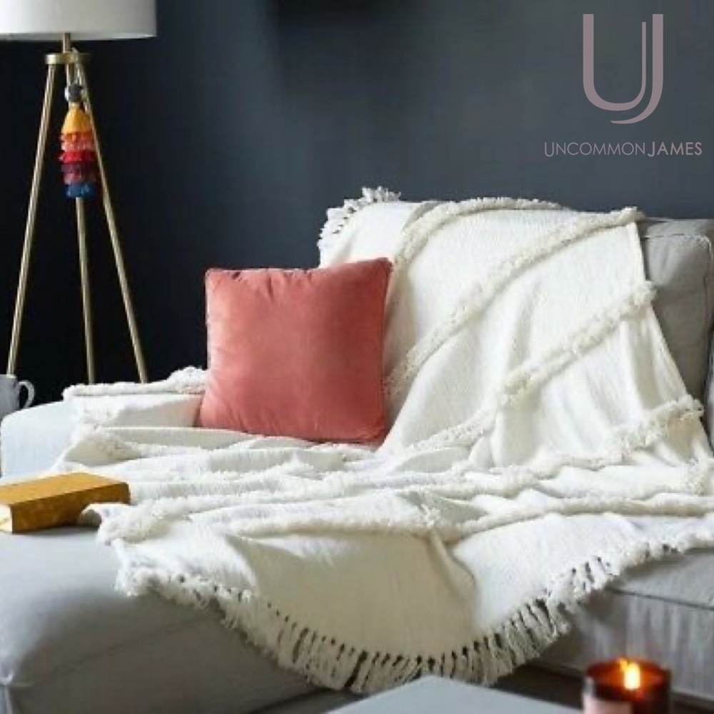 Uncommon James Handmade Cotton Fringe Throw